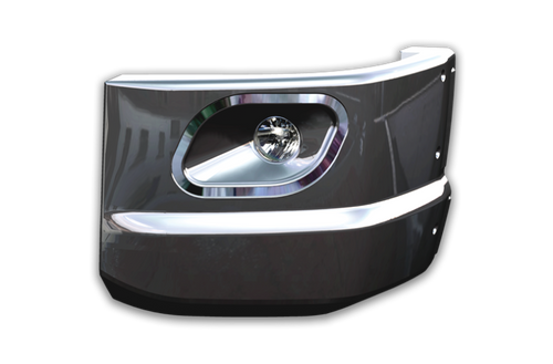 Peterbilt 579 Hybrid Aero Bumper With Tow Holes And Radar Sensor Fits Years. 2013-2021, high-intensity LED fog lights included