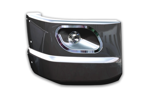 Peterbilt 579 Hybrid Aero Bumper With Tow Holes And Radar Sensor Fits Years. 2013-2021, high-intensity LED fog lights included