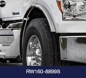 Stainless Steel Fenderettes Fits Kenworth W990 / T880S (Set-Forward) 4-Piece Kit (For Split Fender)