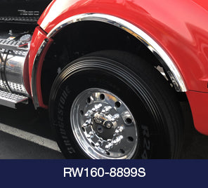 Stainless Steel Fenderettes Fits Kenworth W990 / T880S (Set-Forward) 4-Piece Kit (For Split Fender)