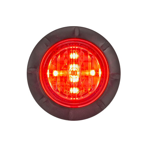 Maxxima 1.25" Round P2/P3/PC2 Clearance Marker Red Clear Lens, 3/4" Mounting