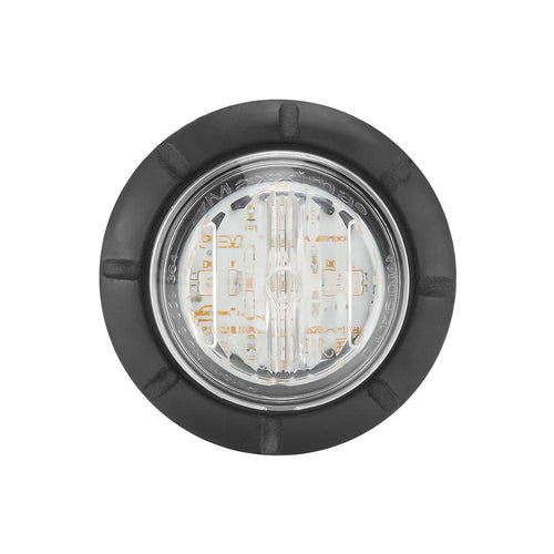 Maxxima 1.25" Round P2/P3/PC2 Clearance Marker Amber Clear Lens, 3/4" Mounting