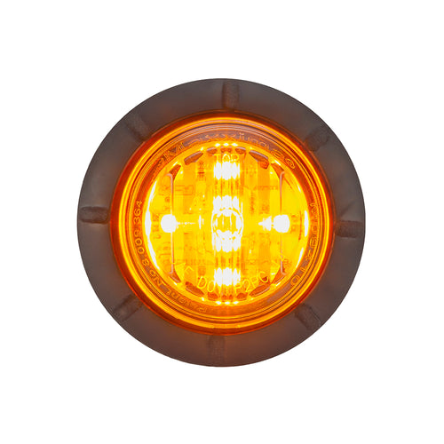 Maxxima 1.25" Round P2/P3/PC2 Clearance Marker Amber Clear Lens, 3/4" Mounting