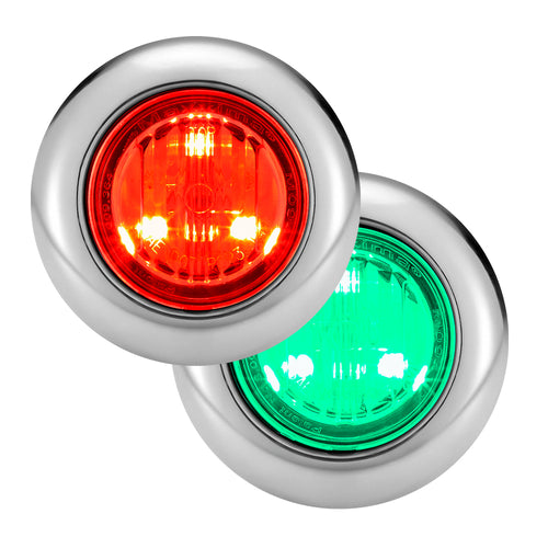 Maxxima 1.25" Round P2P3 CM Red with GREEN Aux, 3/4" Grommet Mount