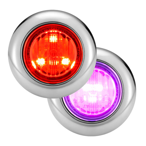 Maxxima 1.25" Round P2P3 CM Red with PURPLE Aux, 3/4" Grommet Mount