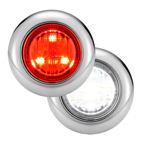 Maxxima 1.25" Round P2P3 CM Red with WHITE Aux, 3/4" Grommet Mount