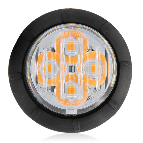 1-1/4" Round Amber/White Clear And Flashing Warning Maxxima