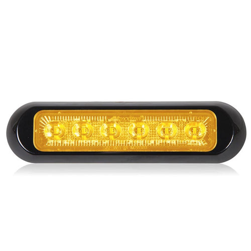 Maxxima Thin Low Profile 6 LED Amber Clear Lens Class 1 Warning Surface Mount
