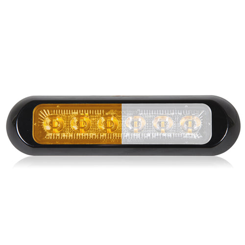Maxxima Thin Low Profile 6 LED Amber / White Clear Lens Class 1 Warning Surface Mount