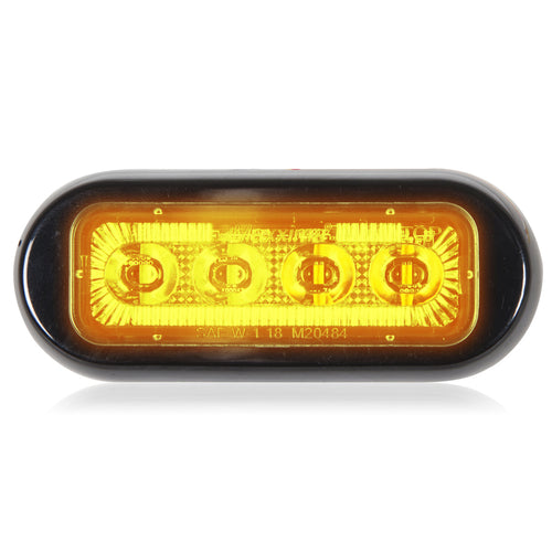 4 LED Rectangular Surface Mount Warning Amber Clear Lens