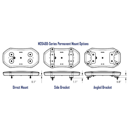 Warning Minibar, Amber/White Clear Lens, Permanent Mount