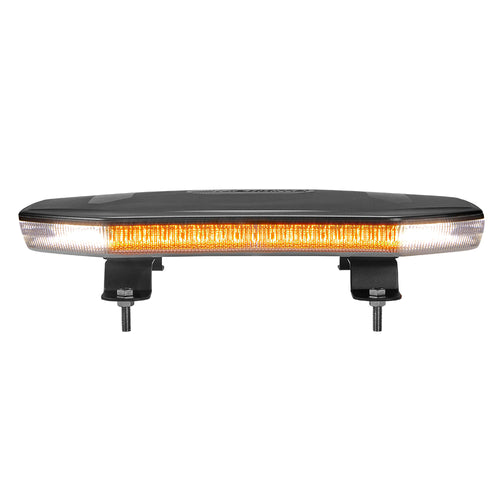 Maxxima Warning Minibar, Amber/White Dual Color, Clear Lens, Permanent Mount Light Bar