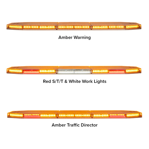 Maxxima 48" LED ELITE Lightbar, Amber / White, Work Lights, Alley Lights, Takedowns, Stop/Tail/Turn, and Traffic Director