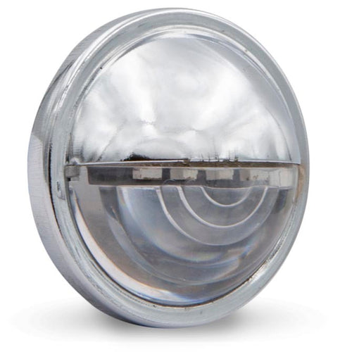 LED License Light 1.5" Round With Stainless Steel Chrome Bezel