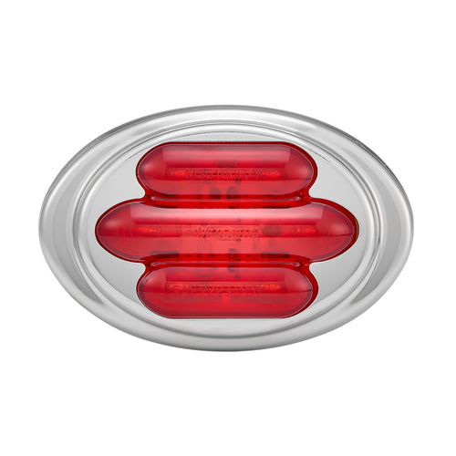 Mini-Chrome Oval Red Clearance Marker