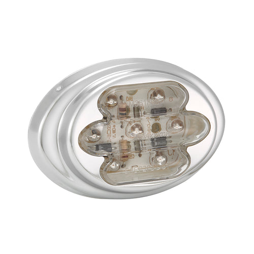 Mini-Chrome Oval Red Clear Clearance Marker