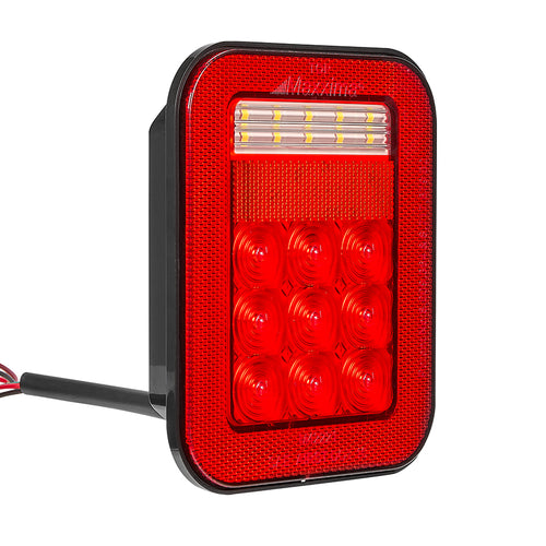 Thin Low Profile Rectangular Three Stud Stop Tail Turn / Back Up Box Light