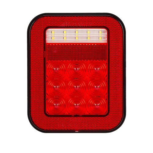 Thin Low Profile Rectangular Three Stud Stop Tail Turn / Back Up Box Light