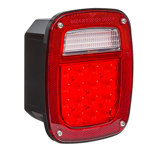 Three-Stud LED Box Style Multi-Function Light Stop Tail Turn / Back Up with LED License Light