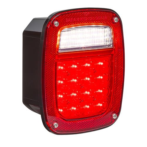 Three-Stud LED Box Style Multi-Function Light Stop Tail Turn / Back Up with LED License Light