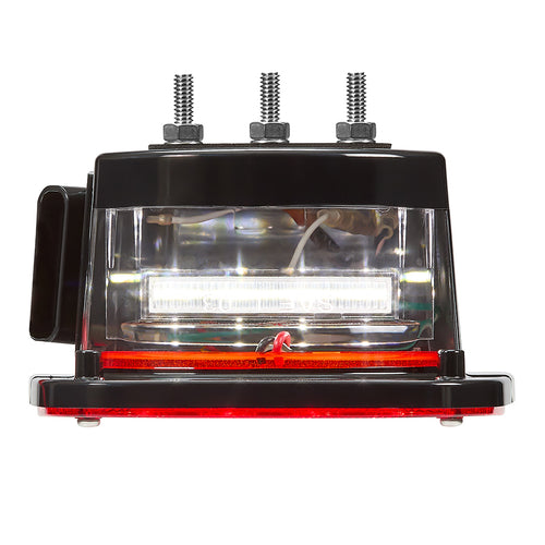 Three-Stud LED Box Style Multi-Function Light Stop Tail Turn / Back Up with LED License Light