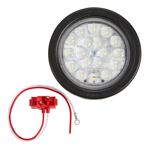 Maxxima 4" Round Back-Up Lightning Series KIT with Grommet & Pigtail