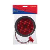 4" Round Red Lightning Series Stop/Turn/Tail Kit with Grommet & Right Angle Plug
