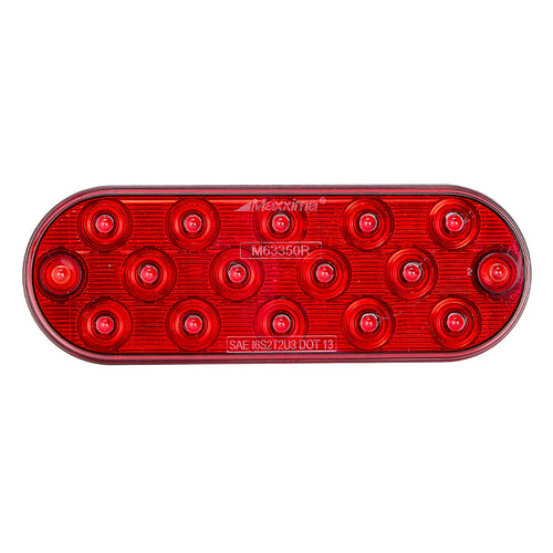 Low Profile Thin Oval Red Surface Mount Stop/Tail/Turn Light