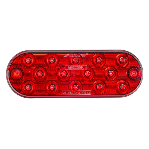 Low Profile Thin Oval Red Surface Mount Stop/Tail/Turn Light