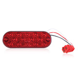 6" Oval Red STT Thin Profile Surface Mount with PL-3 Pig Tail