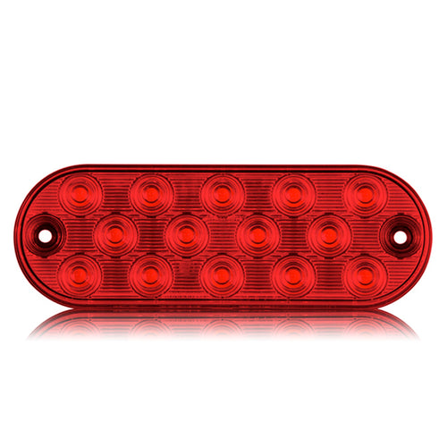 6" Oval Thin Profile Surface Mount LED Warning Light - Red