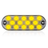 14 LEDs Oval Amber Clear Lens 6.5" Surface Mount Warning 8 Selectable Flash Patterns Maxxima