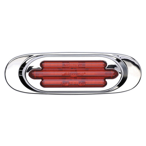 Chrome Oval Clearance Marker 1 Light Red Maxxima