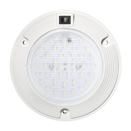 6” Round LED Dome Light 1400 / 600 Lumens - 3 Position HI/OFF/LOW Switch