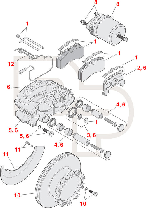 Disc pad set - axle	\Up to 28.6k, hdwe included - Fras-Le OE Equivalent