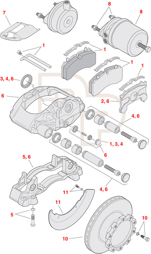 Disc pad set - axle Up to 28.6k, hdwe included - Fras-Le OE Equivalent