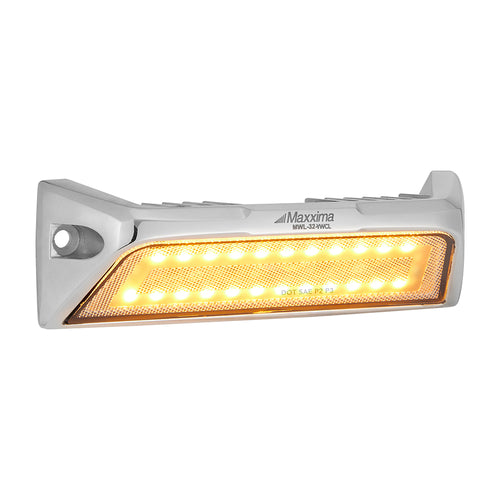 Maxxima 1.8” x 6” Exterior Scene / Load Light Amber White Clear Lens, Chrome Housing 12V-24V