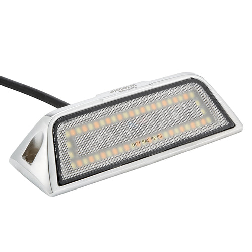 Maxxima 1.8” x 6” Exterior Scene / Load Light Amber White Clear Lens, Chrome Housing 12V-24V