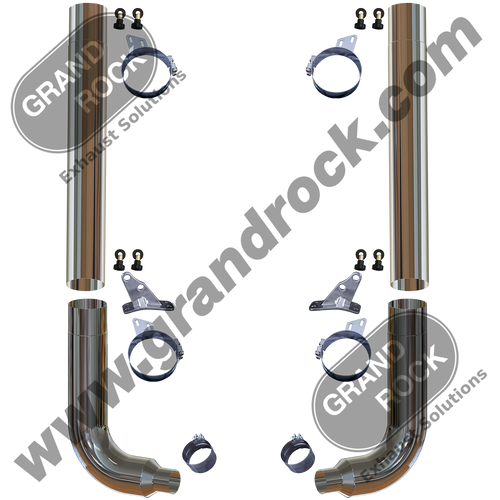 Miter Cut Stack Kit 6" or 7" Diameter Fits Peterbilt 115" Made in USA , Chrome Warranty 2 years