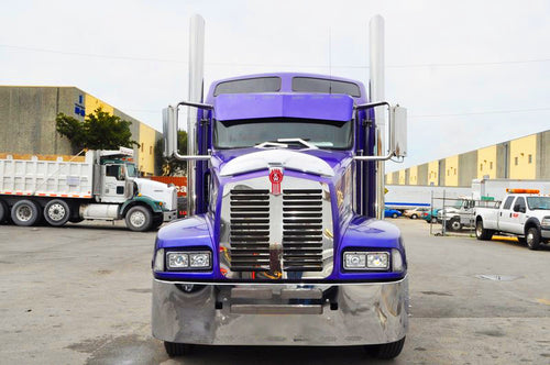 20" Chrome Bumper (Kenworth T600 All Years) W/ Air Vent, Tow & 9 Hidden Light Holes