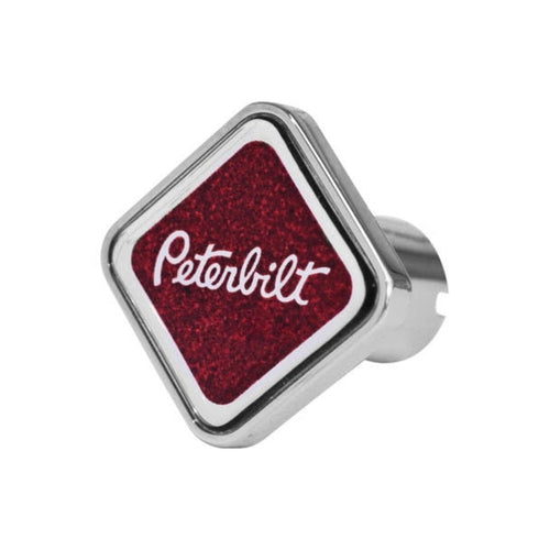 Peterbilt Logo Square Knob Metallic Red