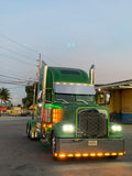 20” Visor Closed to Windshield fits Freightliner Classic/Fld Condo, With 6 Hidden Lights Hole