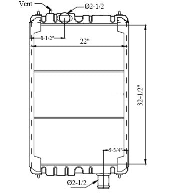 Radiator Fits Peterbilt 387,379,330,385,330, 4 ROWS SOLDER-ON 2001-2005