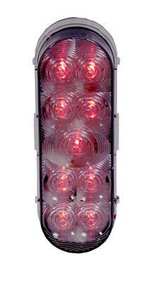 9 Led Oval Red Witch Clear Lens S/T/T Lighting Series Maxxima