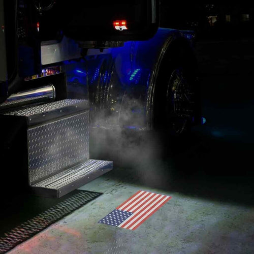 Trux Rectangle USA Flag Projector LED Door Light For Kenworth/Peterbilt Driver Side 13 Diodes