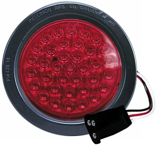 Peterson Red Lumen X ® AMP 4 inch Round Stop Turn Tail Led Light Red Grommet kit