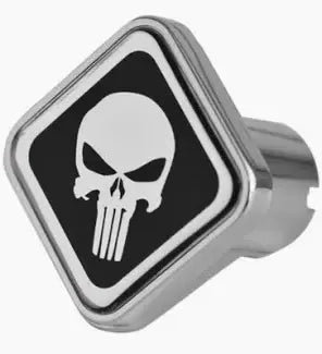 Punisher Logo Square Black/Chrome Tractor & Trailer Air Valve Knobs