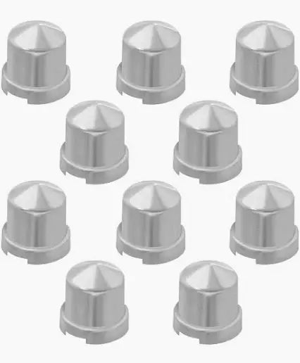 Pointed Chrome Plastic Push-On Lug Nut Cover 1/2'' & 13mm'' (10 pcs)