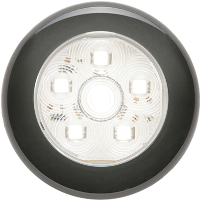 Touch switch 6-LED utility light, metallic trim ring, hard wired (red=power, white=ground)