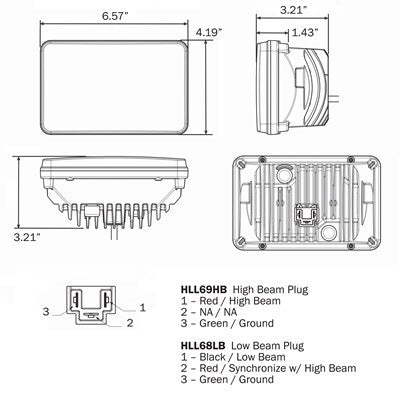 Low Beam Headlight, 12-24V